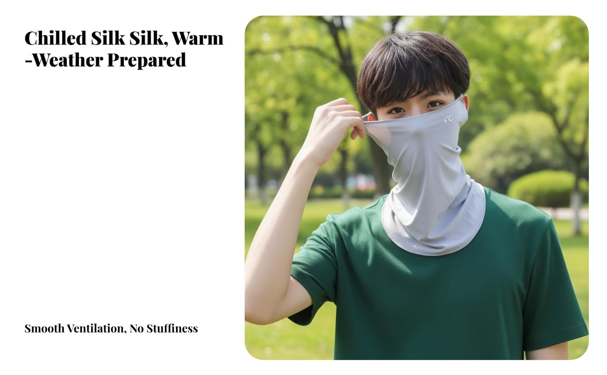Cooling Sun Protection Face Covering Breathable Cooling Textile Neck Gaiter Face Covering Lightweight Earloop Face and Neck Cover for Women, Cyclists