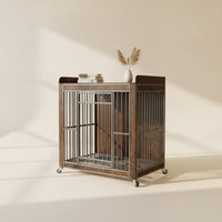 Furniture Style Dog Crate Sturdy Dog Crate with Wheels Indoor Pet Kennel for Dogs, Living Room, Entryway