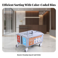 Commercial Cleaning Cart Heavy-Duty Multi-Shelf Cleaning Trolley Large Capacity Janitor Cart with Bag for Janitors, Shopping Malls, Schools