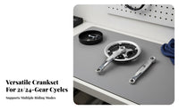 Mountain Bike Crankset 21/24 Speed Compatible Triple Chainring Crankset Bike Chainwheel and Crank Limb Set High-Strength
