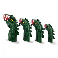 4 Pieces Dinosaur Golf Headcover Shielded Golf Club Head Cover Dinosaur Head Cover Textured Waterproof for Golfers