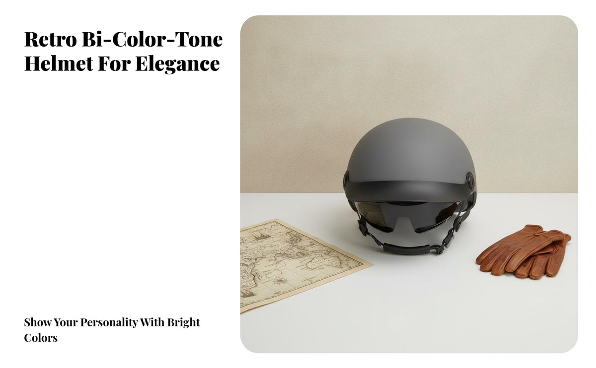 Retro Design Half Helmet 3C Certified Lightweight Half Helmet Breathable Guarding Headwear for Town Cyclist S, Adults, Commuting, Daily Use