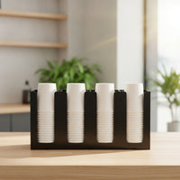 Acrylic Cup and Lid Organizer Multi-Compartment Paper Cup Rack Easy Access Space-Saving for Breakrooms