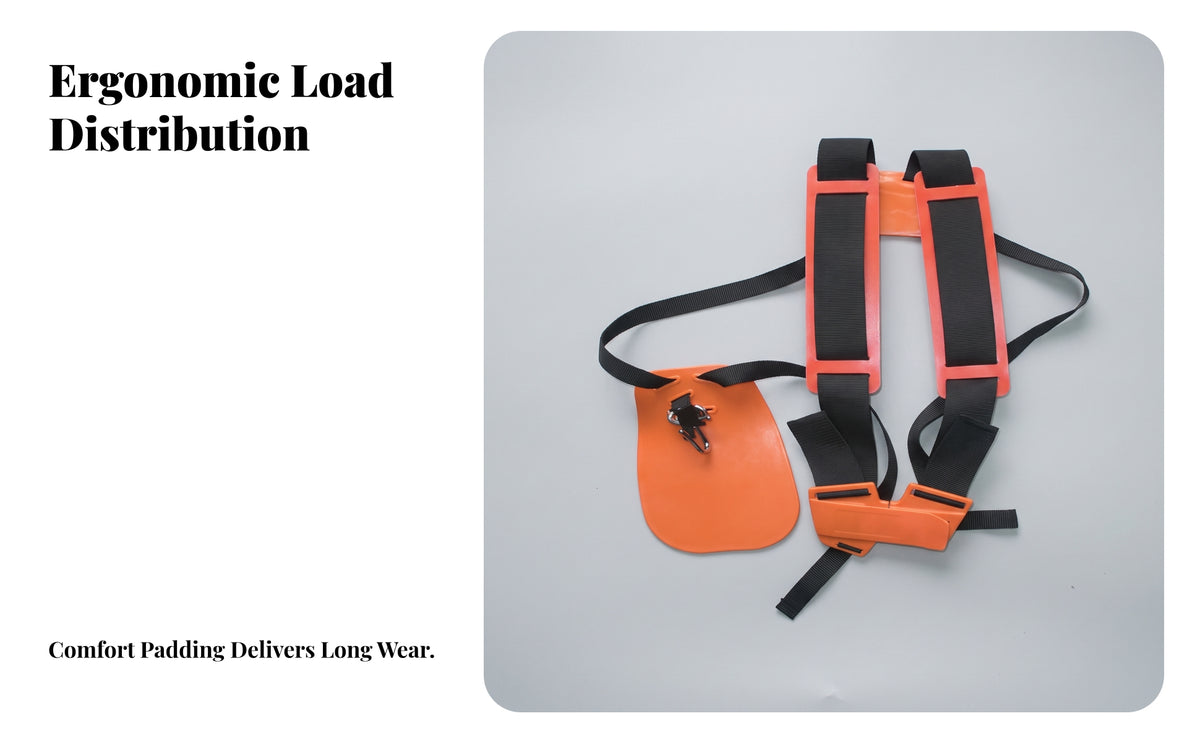 Trimmer Shoulder Strap with Metal Hook | Ergonomic, Double Shoulder Harness with Metal Hook, for Yard Work