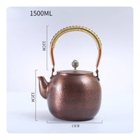 Hammered Copper Teapot Artisanal Copper Teapot Decorative for Collectors