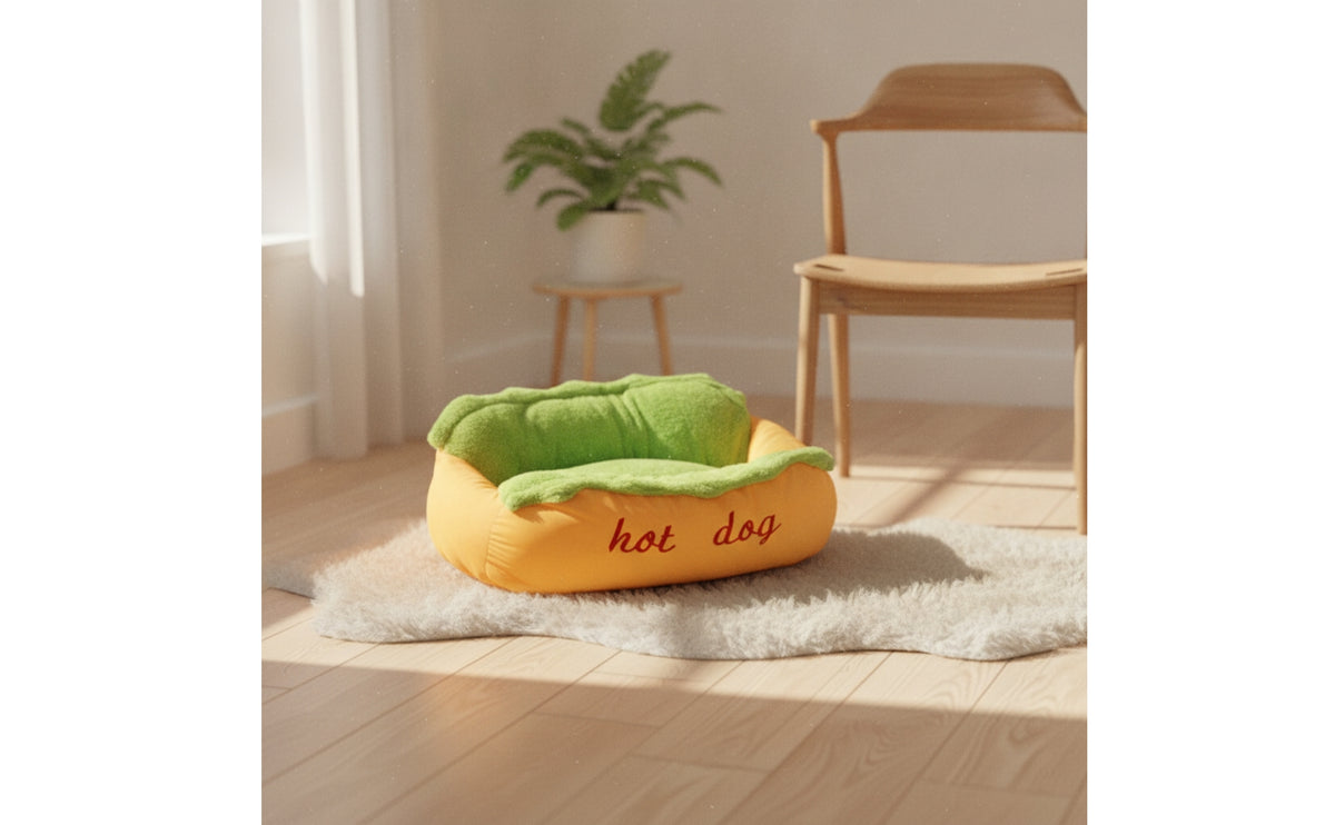Creative Hot Canine Pet Bed | Novelty, Hot Dog Bed, for Indoor