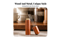 Stainless Steel WDT Tool Wood and Metal Coffee Grounds Distribution Needle Polished Finish Espresso Distribution Needle Threaded