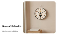 Non-Ticking Silent Quartz Wall Clock No-Drill Installation Silent Wall Clock Easy to Hang for Homeowners, Renters, Bedroom, Hallway, Kitchen