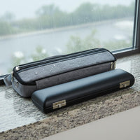 16-Hole Flute Case Set Shoulder Strap Flute Hard Case with Gig Bag Padded Lining Musical Instrument Accessory for Flutists