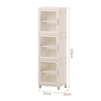 Installation-No-Assembly Foldable Shoe Cabinet No Assembly Stackable Shoe Storage Box Dust-Proof Plastic Storage Container with Doors Space-Saving for Students, Apartment Dwellers, Entryway, Dorm Room, Bedroom, Closet