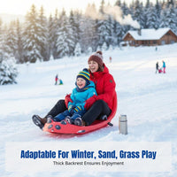 Double Backrest Thickened Ski Board, Sand Sled, Grass Sled, Brake, Family Outdoor, Cartoon Panda