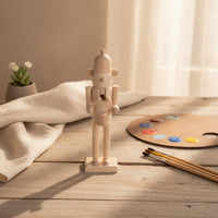 Unfinished Wooden Puppet Paintable Decorative Puppet Movable Wooden Ornament Minimalist for Crafters, Hobbyists