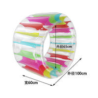 Big Size Inflatable Water Roller Portable Inflatable Rolling Wheel Easy to Inflate Pool Hamster Wheel Thick PVC for Children, Lawn