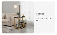 Modern Design Two-Shelf Side Table Space-Saving Household Furniture Multi-Layer Storage Versatile Use for Apartment Dwellers, Homeowners, Home Decorators, Living Room, Small Areas, Bedroom, Balcony