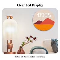 12/24 Hour Format LED Wood Clock Multi-Function Display Wooden Digital Clock Backlight Nightlight for Homeowners, Students, Bedroom, Kitchen