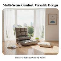 Multifunctional Foldable Lazy Sofa Ergonomic Design Folding Lazy Sofa Removable Washable Cover Single Person Reclining Chair Sturdy Frame for Students, Young Adults, Gamers, Dorm Room, Bay Window, Bedroom, Small Areas