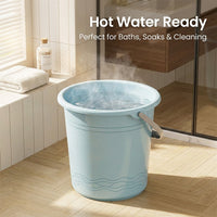 Ladle and Wash Basin Set with Large Capacity Cleaning Bucket for Students, Round Shape Up Bowl with Matching 3-Piece Bathing