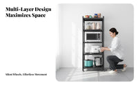 Multi-Tier Kitchen Rack Standing Design Multi-Tier Appliance Rack Space Saving Microwave Oven Stand for Renters, Small Areas, Pantry, Dining Room