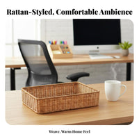 Woven Plastic container adaptable Woven Pattern Basket Drawerconvenient for Parents