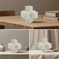 Resin Sculpture with Sandstone Finish Modern Figurine Natural for Art Collectors