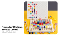 Fine Movement Skills Development Mirror Symmetry Game Hand-Eye Coordination Clip Bead Game Spatial Reasoning for Preschoolers