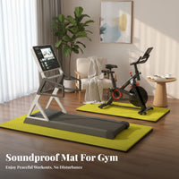Anti-Vibration Treadmill Mat Non-Slip Treadmill Mat Pad Wear Resistant Shock Absorbing Floor Pad Thickened Design for Apartment Dwellers, Home Gym, Apartments, Upstairs Rooms