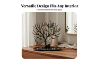 Jewelry Tree Mirror Stand Multifunctional Jewelry Stand with Mirror Stable Base for Women, Students, Bedroom, Dressing Table, Dorm Room