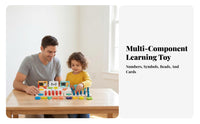 20 Pieces Long-Lasting Wood Construction Addition Subtraction Learning Toy Improves Fine Movement Skills Wooden Counting Peg Board