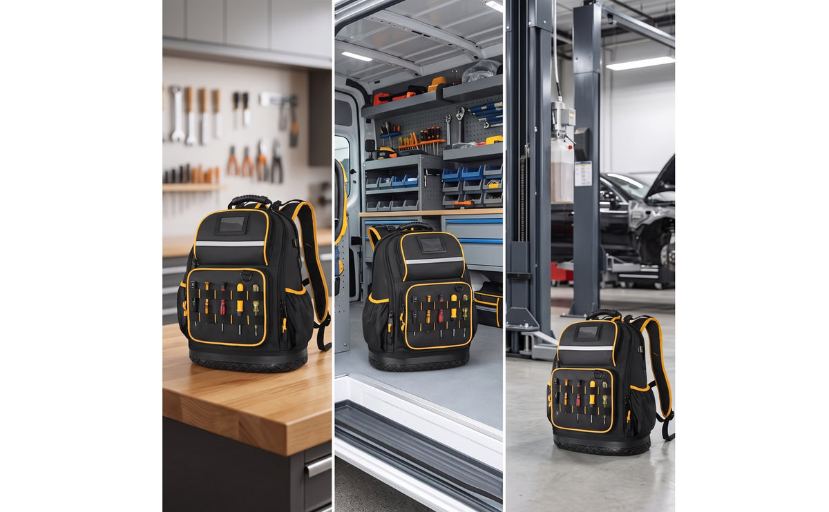 Tool Backpack Heavy Duty Tool Backpack with Laptop Compartment Numerous Pockets Bag for Technicians, Home Handypersons