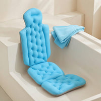 Thick Padded Bath Cushion with Backrest Soft Full Body Bath Pillow Machine Washable Luxury Tub Pillow Breathable for Adults