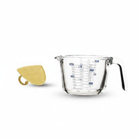 Food Grade Borosilicate Glass Measuring Jug Heat Resistant Glass Measuring Cup Clear Scale Markings Graduated Beaker Cup Dishwasher Safe for Home Cooks, Bakers