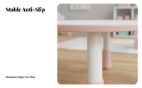 Child-Safe Design Kids Table and Chair Set Rounded Corners Adjustable Height Kids Table Stable Structure Toddler Study and Drawing Desk Sturdy Construction for Preschoolers, Toddlers, Teachers, Kindergarten, Playroom, Classroom, Preschool