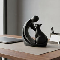 2 Pieces Abstract Couple Statue 3D Printed Desktop Figurine Minimalist Design