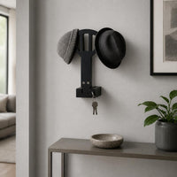 Wall-Mounted Wooden Hat Rack for Cowboy Hats, Baseball Caps, and Sun Hats