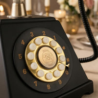 Vintage Rotary Phone Audio Guestbook Antique Inspired Wedding Message Phone Audio Guest Book Telephone Gold Tone Accents