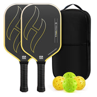 2 Pieces Pickleball Paddle Set with Balls Carbon Fiber Pickleball Set with Bag Sporting Goods Matte Long-Lasting for Players