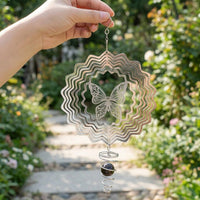 Pastoral Metal Garden Ornament, 15cm Rotating Garden Decor, Wind Sculpture for Outdoor Decoration, 3D Effect Yard Decor