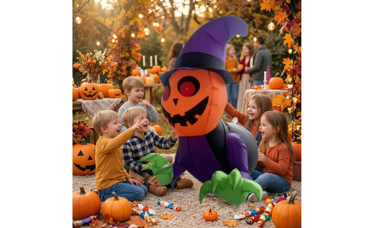 Spooky Pumpkin Ghost Inflatable Scary Halloween Inflatable Ghost Bright Inflatable Window Decoration Lightweight for Party, Storefront