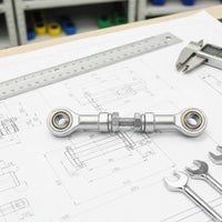 Adjustable Linkage Rod Threaded Linkage Rod with Lock Nuts Pushrod Push-Pull Hardware Metal for Mechanics, Custom Machinery
