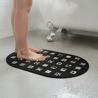 Diatomaceous Earth Non-Slip Bathroom Mat, Super Absorbent & Quick Dry, Mid-Century Modern Style