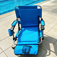 Stadium Chair with Back Support Storage Pocket Portable Stadium Chair Armrests Outdoor Seating for Pool