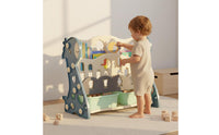 Kids' Book Rack Large Capacity Child Book and Toy Organizer Multi-Tier Book Shelf Space Saving Storage Furniture for Playroom