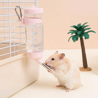 125ml Hamster Water Bottle with Stand and Hanging Nozzle Hamster Bottle Holder, Anti-Leak Resistant Pet Dispenser