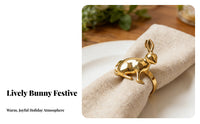 Hare Napkin Holder Festive Crafted Metal Easter Bunny Napkin Holder Elegant Table Decor Metal Hare Easter Decoration for Families, Celebration