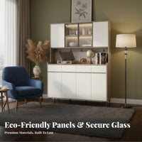Multifunctional Dining Room Storage Cabinet Multi-Functional Kitchen Buffet Hutch Minimalist Design Unobstructed Standing Pantry Cabinet Adjustable Shelf for Homeowners, Apartment Dwellers, Families, Hallway, Home