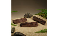 3 Pieces Tree-Stump Decorations Molded Artificial Log Sections Rustic Landscape Trees for Hobbyists, Aquarium Owners, Dioramas, Tabletop Displays