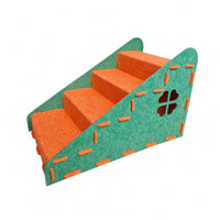 Felt-Covered Pet Stair Ramp Sloped-Shaped Stair and Ramp Combo Sloped Side Pet Stairs Stitched Trim for Bed, Sofa
