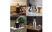 Beer Growler Stainless Steel Bottle with Swing-Lock Lid Insulated Bottle Double-Walled Leakproof for Campers, Parties, Camping
