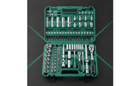 108 Pieces Mechanics Tool Set Mirror Finish Chrome Automotive Tool Kit Lightweight Socket Set with Case for Car Owners, Garage, Roadside Emergency