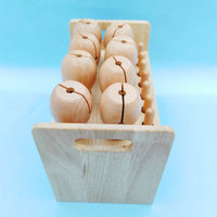 Wood Musical Toy with Storage Box Educational Rhythm Clapper Set Polished Percussion Instrument for Children